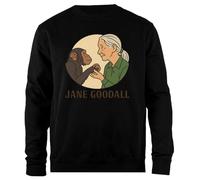 Udaytee Jane Goodall Sweat-Shirt Unisexe Noir À Coupe Simple Sudadera Unisex Negra De Corte Sencillo