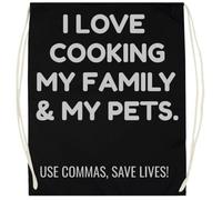 Udaytee ¡Las Comas Salvan Vidas! La Gramática Es Importante Bolsa De Entrenamiento De Algodón Negro Saco De Gimnasio