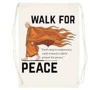 Udaytee Monje Zen Caminante Bolsa De Entrenamiento De Algodón Beige Saco De Gimnasio Cotton Beige Training Bag Gym Sack