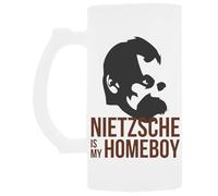 Udaytee Nietzsche Es Mi Colega Vaso Para Beber Cerveza De Vidrio Con Asa Handled Glass Beer Drinking Cup