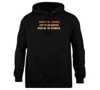 Udaytee No Vayas A La Escuela, Come Tus Drogas, Quédate En Los Vegetales Sudadera con Capucha De Ajuste Sencillo Sudadera Unisex Negra