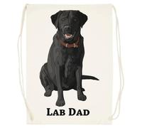 Udaytee Papá Labrador Retriever Negro Bolsa De Entrenamiento De Algodón Beige Saco De Gimnasio