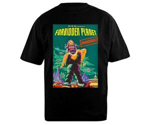 Udaytee Planeta Prohibido Camiseta Unisex Negra De Algodón Extragrande Oversized Cotton Black Unisex T-Shirt