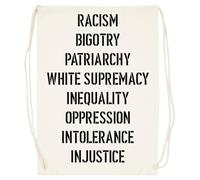 Udaytee Racismo Fanatismo Patriarcado Supremacía Blanca Bolsa De Entrenamiento De Algodón Beige Saco De Gimnasio