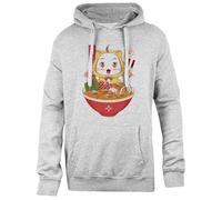 Udaytee Ramen del Adivino ManekiNeko Sudadera con Capucha De Corte Sencillo Sudadera Unisex Gris Simple-Fit Hoodie Grey Unisex Sweatshirt