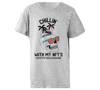 Udaytee Relajándome con Mis Nft Camiseta Infantil Básica Algodón Gris Cotton Child T-Shirt Grey Kid