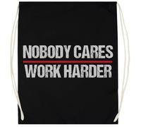 Udaytee Retro Vintage A Nadie Le Importa Trabaja Más Duro Bolsa De Entrenamiento De Algodón Negro Saco De Gimnasio