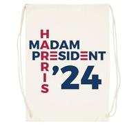 Udaytee Señora Presidenta Harris 2024 Bolsa De Entrenamiento De Algodón Beige Saco De Gimnasio