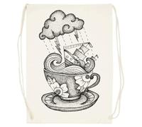 Udaytee Tempestad En Una Taza De Té Bolsa De Entrenamiento De Algodón Beige Saco De Gimnasio