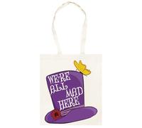 Udaytee Todos Estamos Locos Aquí Alicia En El País De Las Maravillas Totebag Shopping Unisex De Algodón Beige Cotton Unisex Totebag Shopping