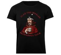 Udaytee Vlad el Empalador Las mañanas Son horribles Camiseta Básica Algodón Negra Mujer Basic Cotton Black Women's T-Shirt