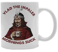 Udaytee Vlad El Empalador Las Mañanas Son Horribles Taza De Cerámica Blanca Taza Para Beber Bebidas White Ceramic Mug Beverage Drinking Cup