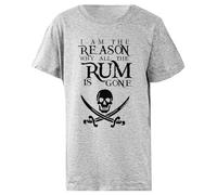 Udaytee Yo Soy La Razón por La Que Todo El Ron Se Acabó Camiseta Infantil Básica Algodón Gris