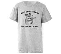 Udaytee You Just Yeed Your Last Haw, Cowboy Racoon Camiseta Infantil de Algodón Gris Básica Basic Cotton Grey Children's T-Shirt