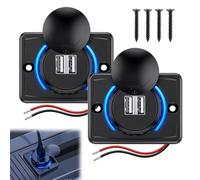 Udbrud 2 enchufes USB para coche, 3,1 A, doble puerto USB, cargador USB para encendedor de cigarrillos con carga rápida LED para coches de 12 V/24 V