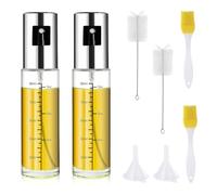 Udbrud 2 Piezas Pulverizador Aceite, Spray Aceite Cocina Botella de Cristal Spray Aceite Rociador de Aceite para Freidora de Aire para Cocinar, Asar, Hornear, Pasta, Ensaladas (100ml)