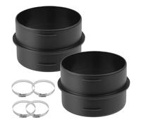 Udbrud 2PCS Conector Redondo De 75MM, Tubo De Canal Redondo Manguera de Salida de Aire Con 4 Abrazaderas,Adaptador de Tubo de Ventilación Para Calentador Eberspacher Webasto Accesorios De Calefacción