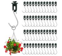 Udbrud 50 Abrazadera de Invernadero, Clips de Plástico para Invernadero con 50 Ganchos en S, Abrazadera para Tubo Clip de Soporte para Plantas, Clip de Fijación Plantas para Colgar Plantas