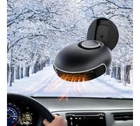 Udbrud Calefactor Coche Mechero Portátil, 2 en 1 Calentador de Coche 12V 120W Descongelador de Invierno para Automóvil Enchufe el Encendedor de Cigarrillos Rotación de 360 °