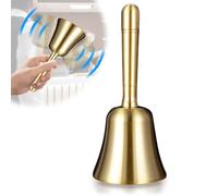 Udbrud Campana de Mano de Metal, Campanillas de Mano con Mango, Campana de Servicio y Atención, Timbre de Recepción, Campanas de Mano Noel para Hoteles, Cocina y Bar (Oro)