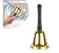 Udbrud Campana de Mano de Metal, Campanillas de Metal con Mango Campana de Servicio Campana de atención Campana de latón Timbre de Recepción Campanas de Mano Noel para Hoteles Cocina Bar (Negro)