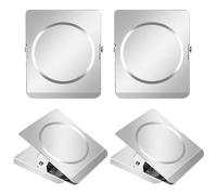 Udbrud Clips magnéticos, 4 unidades, clips magnéticos fuertes, imanes extra grandes con pinza, imanes de nevera para pizarra, oficina, hogar, cocina, escuela, plata, 54 mm