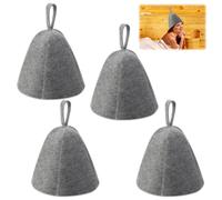 Udbrud Gorro de Ducha de Fieltro, 4 Piezas Gorro de Sauna para Hombres y Mujeres Gorro de Ducha Absorbente de Agua de Fieltro Anti Calor Sombrero de Sauna Casa de Baño