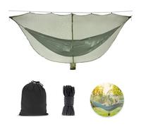Udbrud Hamaca Mosquitera, Mosquitera Camping con Cremallera de Dos Vías Mosquito Net con Cuerda y Bolsa de Almacenamiento para Mochileros, Senderismo, Viajes al Aire Libre (Sin Hamaca) (Verde militar)