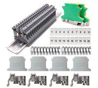 Udbrud Kit de Bloques de Terminales de Riel, Carril Riel Conectores Electricos Rapidos DIN de Bloque de Conexión para Automatización de Producción de Bricolaje, Transformación de Circuitos, etc