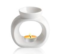 Udbrud Lámpara aromática con vela de té, lámpara de aceite aromático para aceites esenciales, lámpara aromática de cerámica, lámpara de aceite aromático, lámpara de aceite aromático y cera aromática