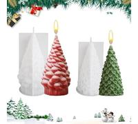 Udbrud Molde De Silicona Para Velas, 2 Unidades 3D Para Árbol De Navidad, Molde De Silicona, Molde De Silicona Para Velas Perfumadas, Navidad, Adornos Artesanales