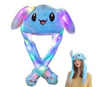 Udbrud Sombrero de Orejas de Conejo, Sombrero de Felpa con Orejas Divertido Gorro de Conejo de Felpa Suave Animal para Cosplay, Fiesta de Navidad, Carnaval (Azul)