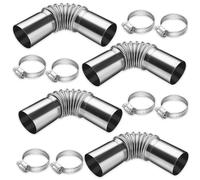 Udbrud Tubo de Escape de Acero Inoxidable, 4 Pcs Manguera de Ventilación de Gas con 8 Abrazaderas Conector Angular Tubo de Escape para Calentadores de Diesel Calefacción de Estacionamiento