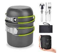 Udbrud Utensilios Cocina Camping Kit, Juego de Utensilios de Cocina con Ollas Sartenes Cubiertos Plegables para Senderismo Acampada Picnic Excursión