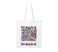UDFKGLP Bolsa de lona colorida con patrón de triángulos pequeños para mujer, fuerte y duradera para viajes, compras, uso diario, talla única