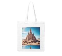 UDFKGLP Castle on the beach - Bolsa de lona para mujer, fuerte y duradera para viajar, ir de compras, uso diario, talla única