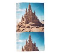UDFKGLP Castle on The Beach - Toallas de toalla con patrón de 27.5 x 16 pulgadas, agradables al tacto, absorbentes, esponjosas y suaves para baño, playa, exteriores