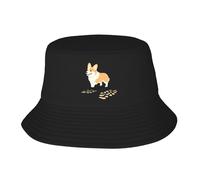 UDFKGLP Corgi Stepping on Footprints - Gorro de pescador para adultos para hombres y mujeres, plegable, para actividades al aire libre, color negro