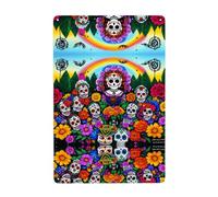UDFKGLP Cuadro decorativo de lata con patrón del Día de los Muertos, 20,3 x 30,5 cm, hecho de hojalata, resistente al desgaste y duradero