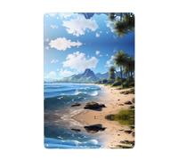 UDFKGLP Hermoso patrón de playa hawaiana de lata decorativa de 8 x 12 pulgadas, hecho de hojalata, resistente al desgaste y duradero