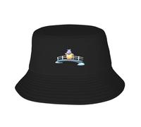 UDFKGLP Hippo Crossing The Bridge - Gorro de pescador para adultos para hombres y mujeres, plegable, para actividades al aire libre, color negro