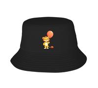 UDFKGLP Little Lion Holding a Big Balloon Pattern Sombrero de pescador para adultos para hombres y mujeres, sombrero plegable para actividades al aire libre