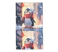 UDFKGLP Little Penguin Looking at The Snow - Toallas de toalla con patrón de nieve de 27.5 x 16 pulgadas, respetuosas con la piel, absorbentes, esponjosas y suaves para baño, playa, exteriores