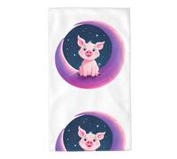 UDFKGLP Little Pink Pig on The Colorful Moon - Toallas de toalla de 27.5 x 16 pulgadas, agradables al tacto, absorbentes, esponjosas y suaves para baño, playa, exteriores