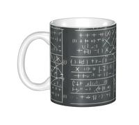 UDFKGLP Math Geometry Geek - Taza de cerámica con patrón de cálculo para capuchino, latte, cereales, yogur, leche, bebidas calientes o frías, horno de microondas