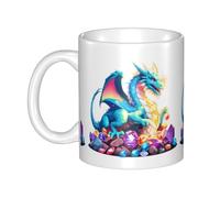 UDFKGLP Panlong in the Gemstone Pile - Taza de cerámica para capuchino, latte, cereales, yogur, leche, bebidas calientes o frías, horno de microondas