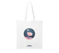 UDFKGLP Piglet in the starry sky pattern woman canvas tote bag strong and durable for travel, shopping daily one size