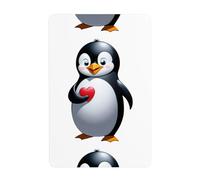 UDFKGLP Pintura decorativa con diseño de pingüino sosteniendo un corazón, 20,3 x 30,5 cm, hecha de hojalata, resistente al desgaste y duradera