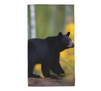 UDFKGLP Rge and Toallas de toalla con patrón de osos negros pequeños, 27.5 x 16 pulgadas, agradables al tacto, absorbentes, esponjosas y suaves para baño, playa, exteriores