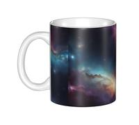 UDFKGLP Taza de cerámica con diseño de arte espacial Galaxy para capuchino, latte, cereales, yogur, leche, bebidas calientes o frías, horno de microondas